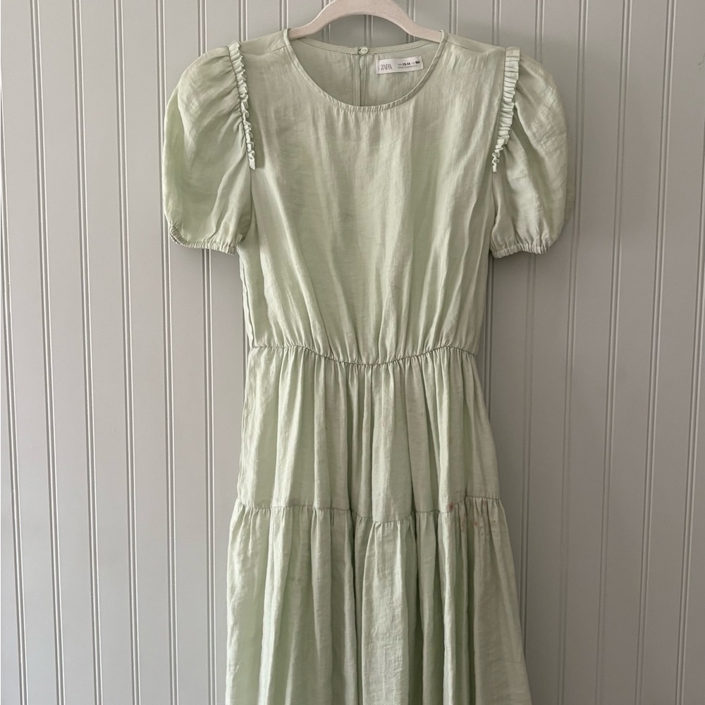 Zara Kids Casual Dress in Light Green